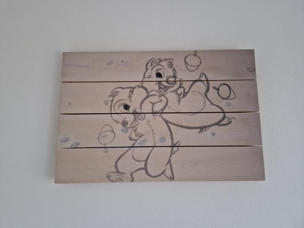 Knabbel en Babbel Houten Wanddecoratie, Ophalen of Verzenden, Gebruikt, Beige, Hout