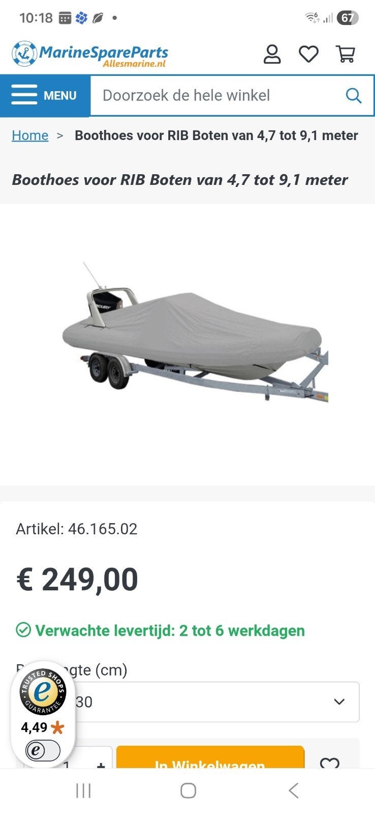 Boothoes voor RIB Boten (4,7 tot 9,1 meter), Ophalen of Verzenden, Nieuw, Overige typen