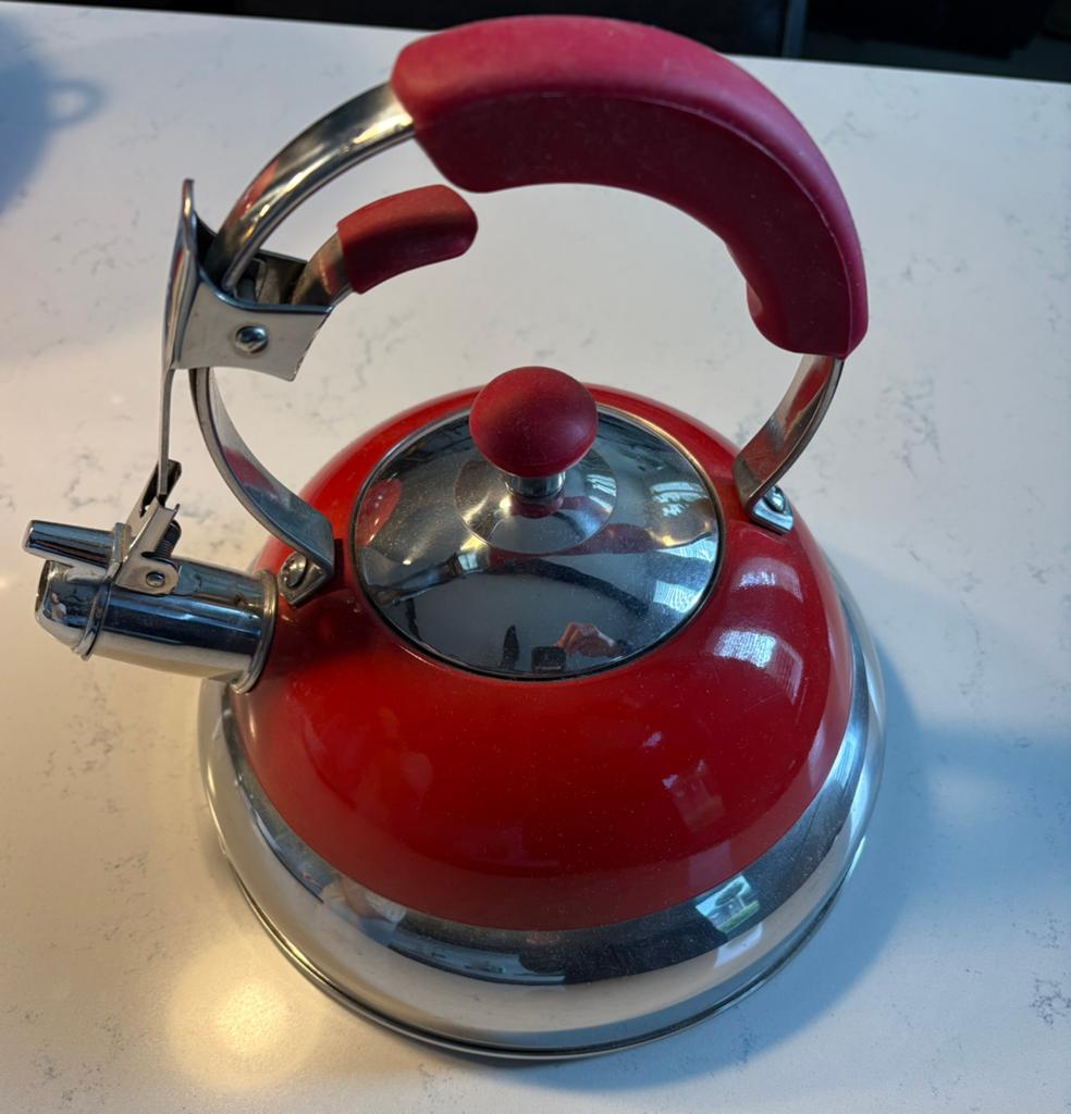 Wesco rode fluitketel -retro stijl, Huis en Inrichting, Gebruikt, Metaal, Rood, Overige merken