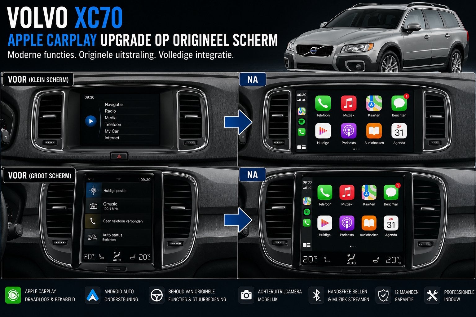 Volvo XC70 Apple CarPlay op Origineel Scherm, Ophalen of Verzenden, Nieuw