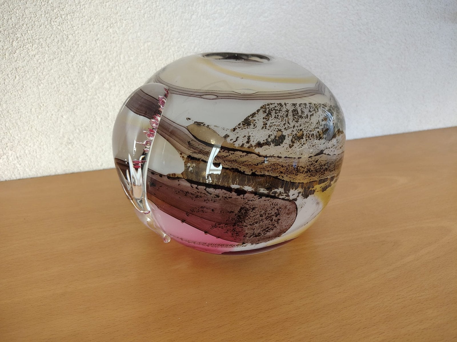 Unieke glazen vaas met abstract design, Ophalen