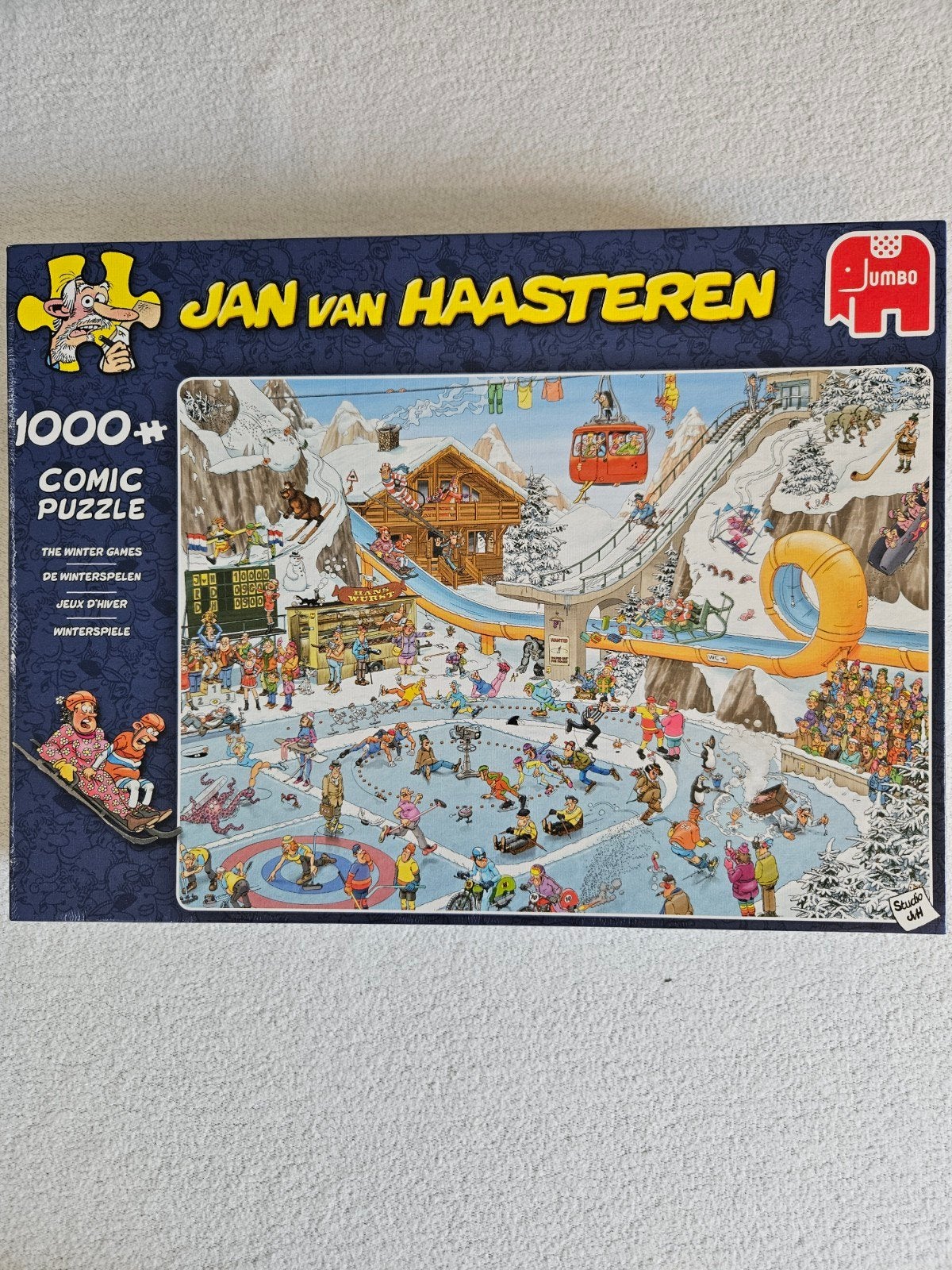 Jan van Haasteren De Winterspelen 1000 stukjes, Hobby en Vrije tijd, Denksport en Puzzels, Ophalen of Verzenden, 500 t/m 1500 stukjes
