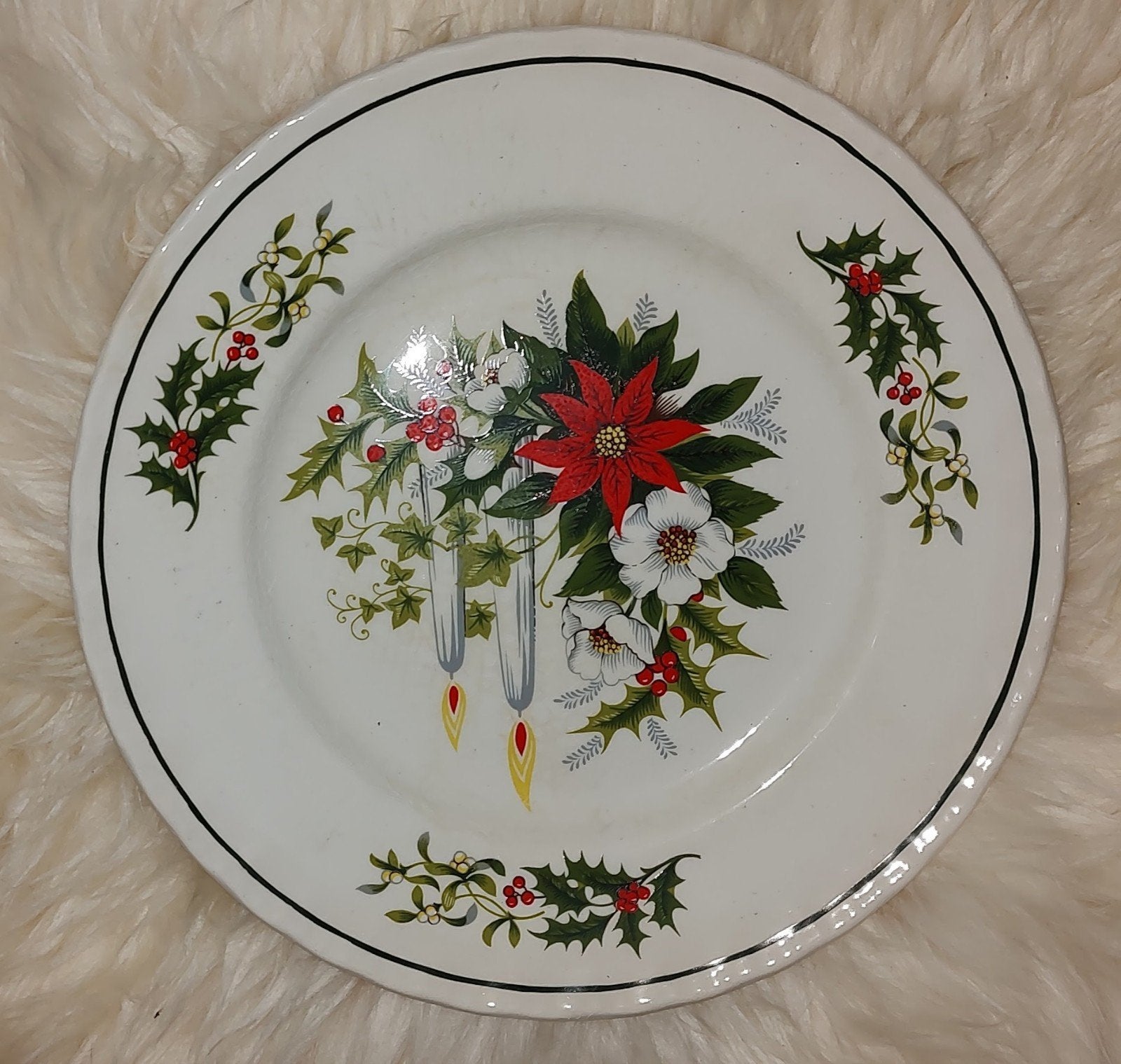 Royal Tudor Poinsettia Kerstbord - Grindley of Stoke, Ophalen of Verzenden