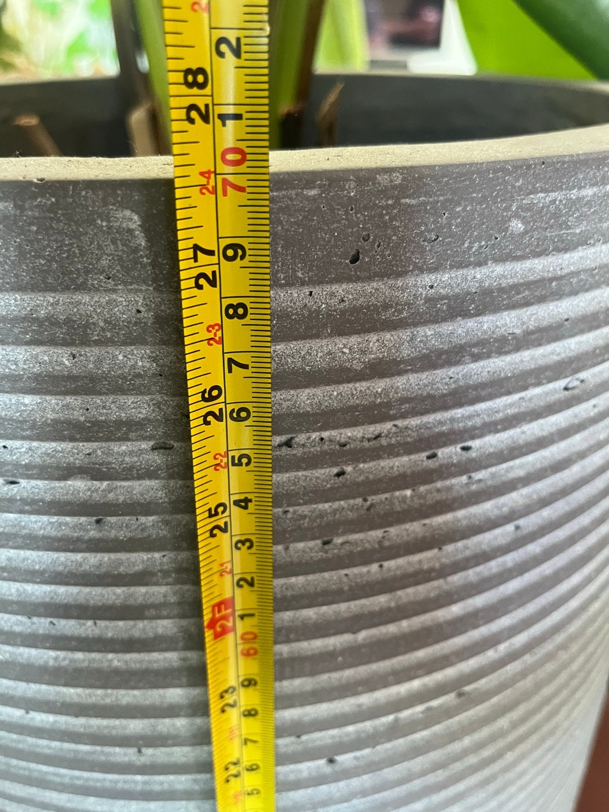 Grote grijze bloempot, 70 cm hoog, Ophalen, Gebruikt, 40 cm of meer, Rond