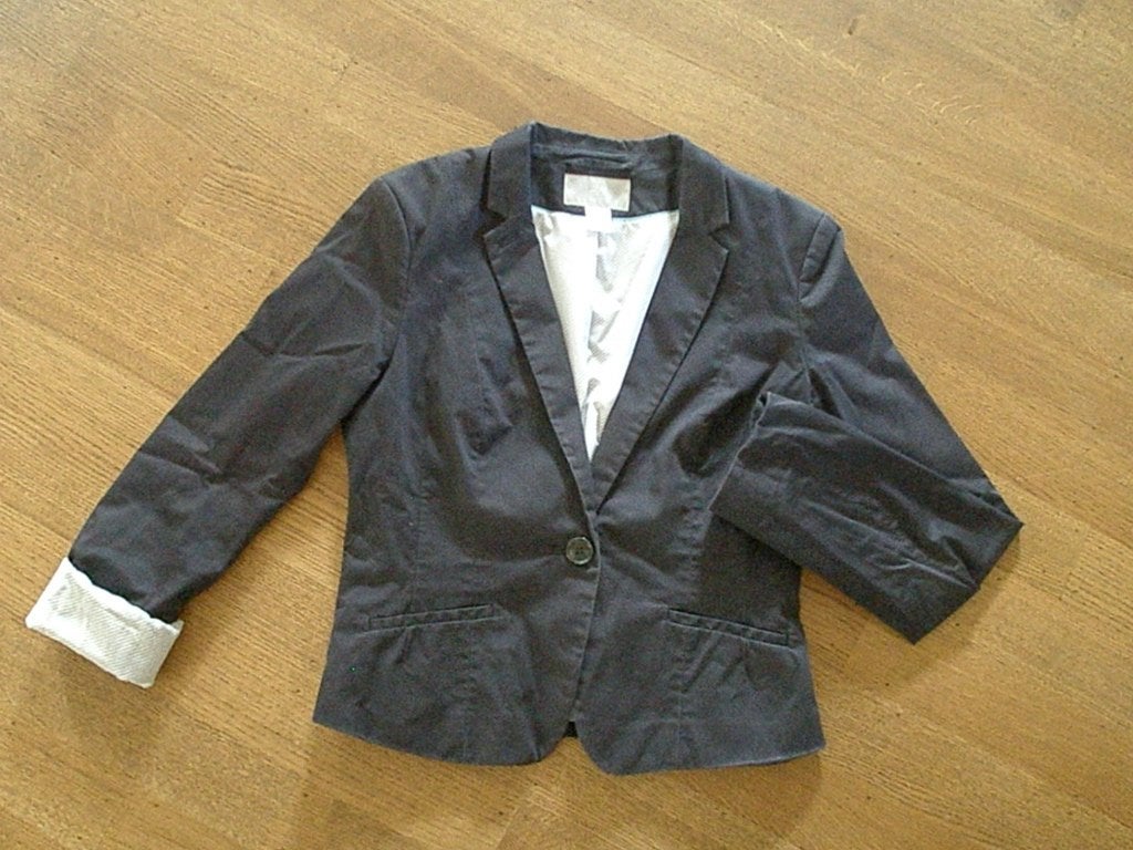 H&M katoenen blazer (maat 36), H&M, Blauw, Ophalen of Verzenden, Jasje