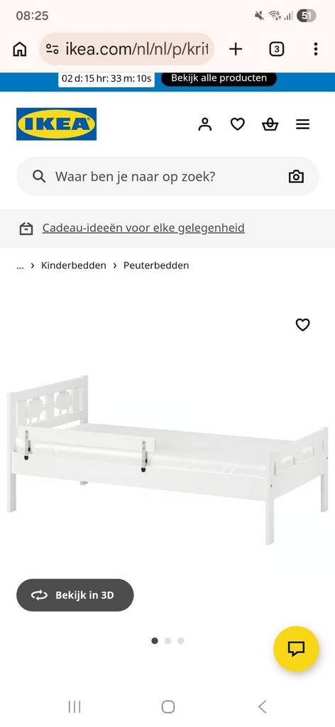 Peuterbed incl. 2 laden & hekje, Kinderen en Baby's, Kinderkamer | Bedden, Ophalen, Gebruikt, 70 tot 85 cm, 140 tot 160 cm