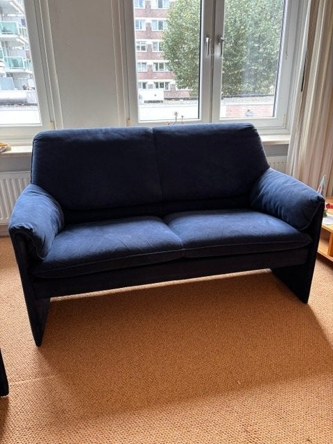 Leolux Bora Beta 2-persoons banken blauw (2x), Ophalen, Gebruikt, Tweepersoons, 75 tot 100 cm