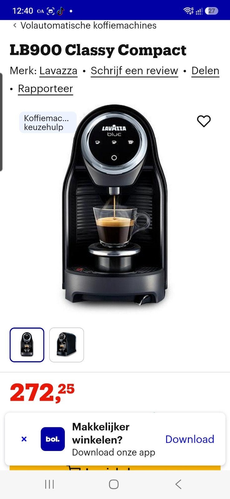 1x Lavazza BLUE LB 900 Classy Compact (Nieuw), Ophalen, Espresso apparaat, Nieuw, 1 kopje