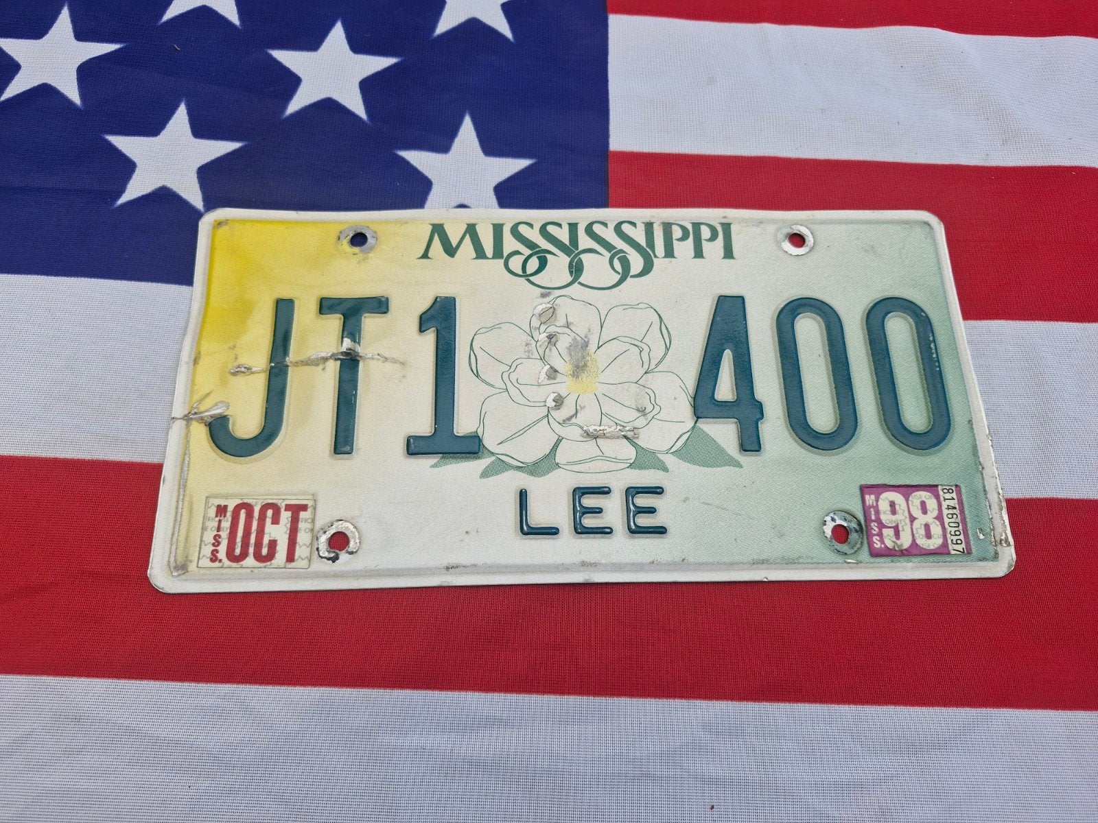 Kentekenplaat USA Mississippi nummerbord, Verzenden, Gebruikt, Auto's