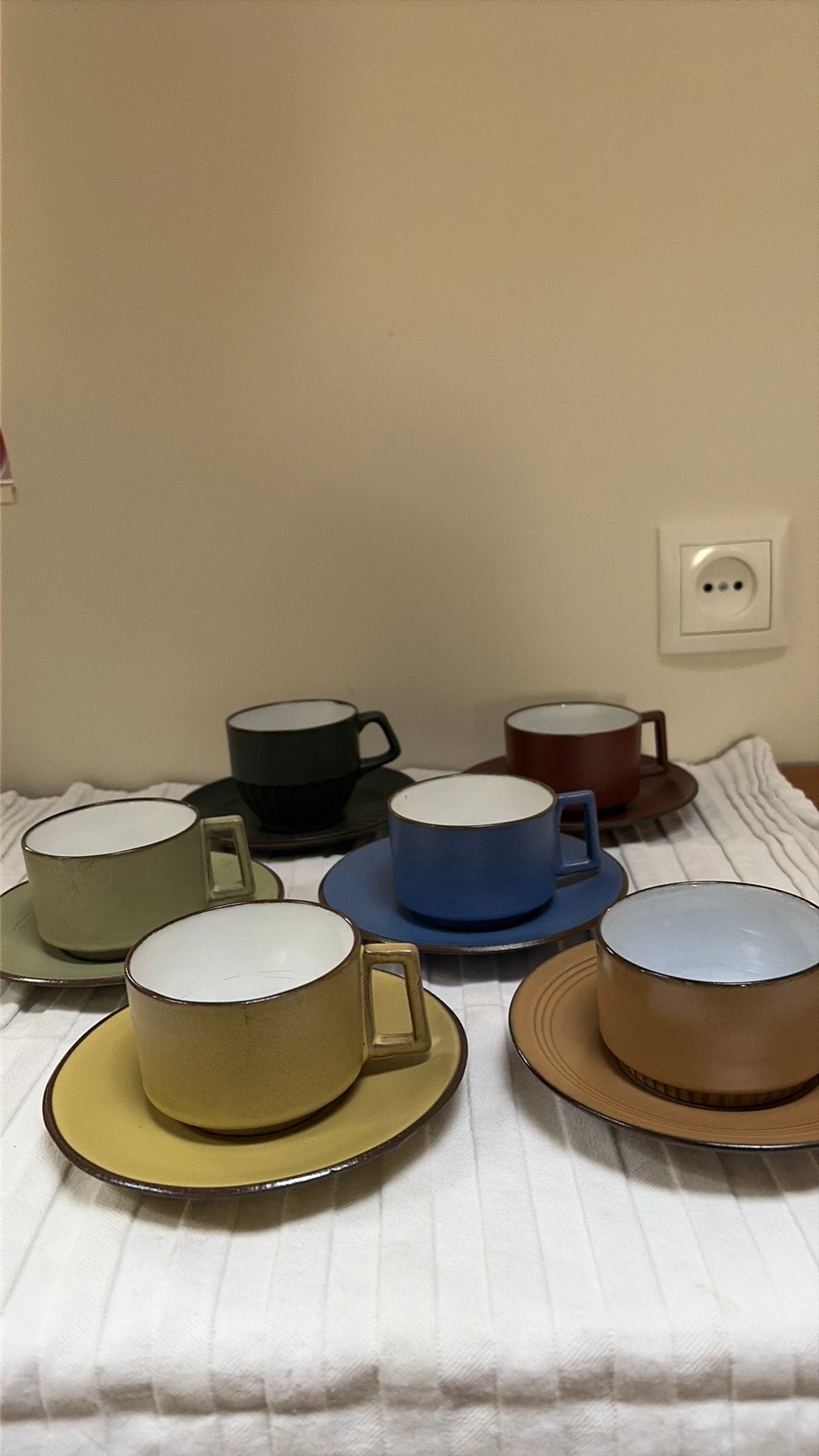 6 vintage kop en schotels ‘t vuur, Antiek en Kunst, Ophalen of Verzenden