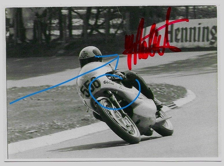 Yamaha TR 2B racemotor motorsport foto gesigneerd, Verzenden, Zo goed als nieuw, Motoren