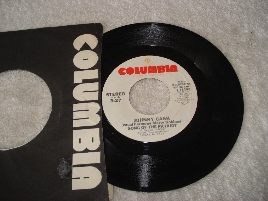 Johnny Cash  Promo   Song of The Patriot  Usa     Orgineel, Originele persing, Ophalen of Verzenden, Zo goed als nieuw, Country en Western