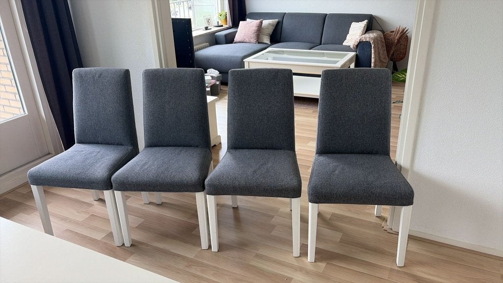 Eetkamerstoelen Bergmund 4 stuks, Huis en Inrichting, Stoelen, Ophalen, Gebruikt, Wit, Vier