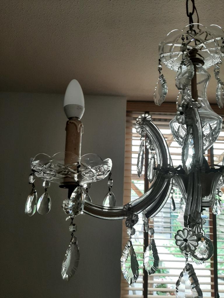 Prachtige brocante kroonluchter, Ophalen, Zo goed als nieuw