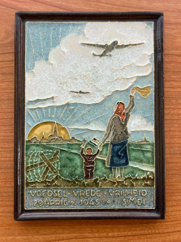 2 puntgave antieke Porceleyne Fles cloisonné tegels WOII, Antiek en Kunst, Ophalen