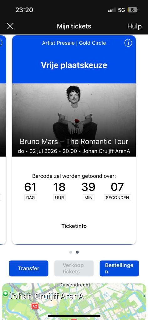 2 Bruno mars tickets golden circle, Tickets en Kaartjes, Concerten | Pop, Twee personen