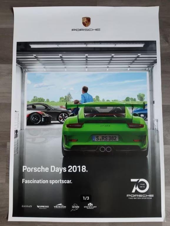 Poster Porsche Days 2018, Verzamelen, Rechthoekig Staand, Ophalen of Verzenden, Zo goed als nieuw, Sport