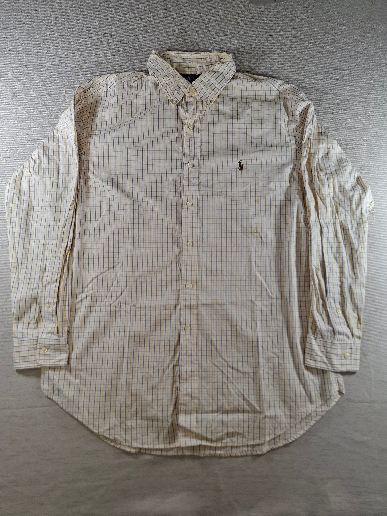 P. Ralph Lauren overhemd– meerkleurig ruit, Maat 16,5 32/33, Verzenden, Geel, Halswijdte 41/42 (L), Polo Ralph Lauren