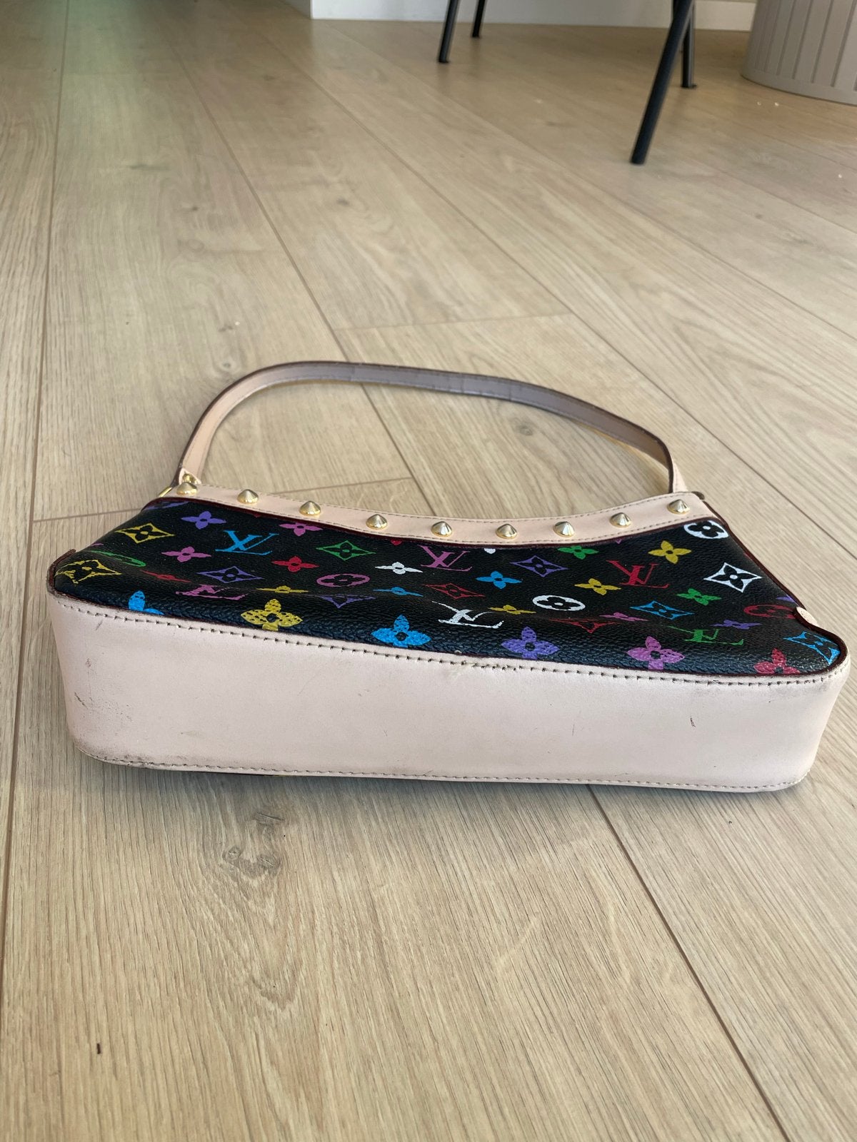 Vintage Multicolor Pochette Accessoires, Sieraden, Tassen en Uiterlijk, Tassen | Damestassen, Ophalen of Verzenden, Gebruikt, Zwart