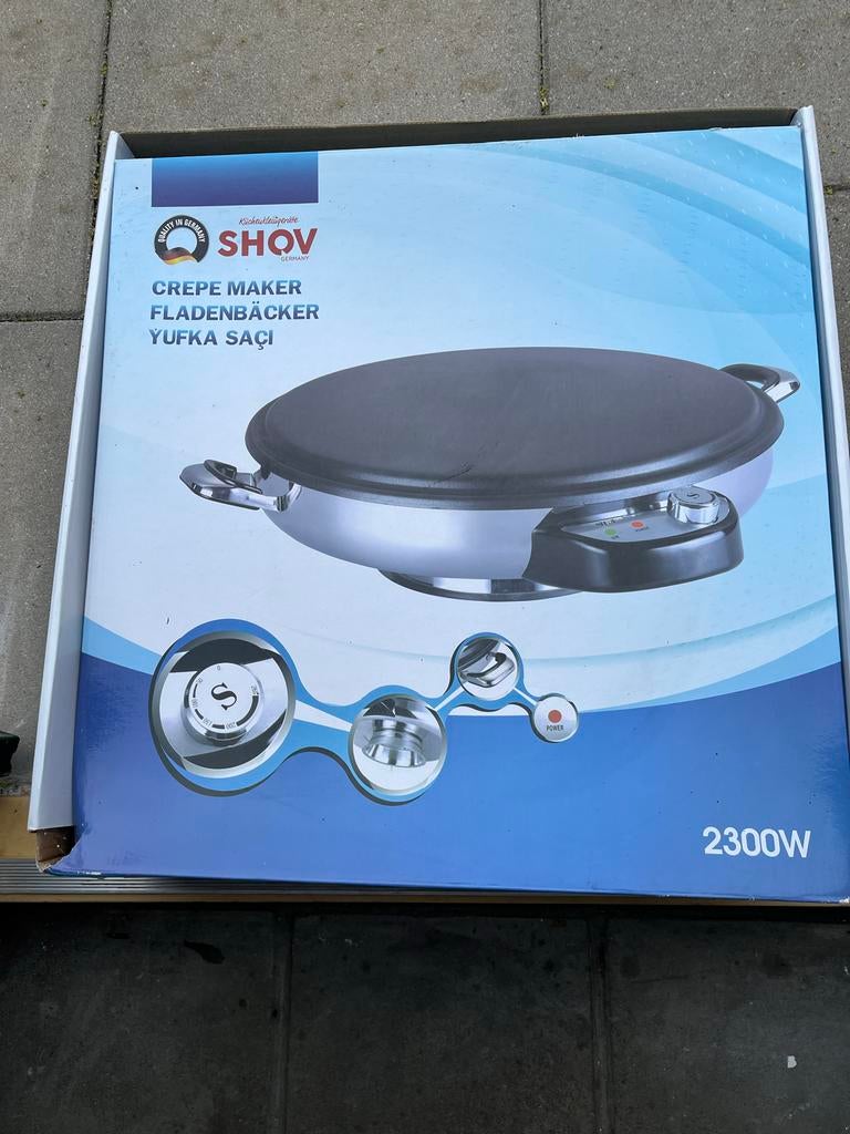 SHQV Crêpe Maker 2300W - Fladenbäcker Yufka Saçı, Witgoed en Apparatuur, Ophalen of Verzenden, Zo goed als nieuw
