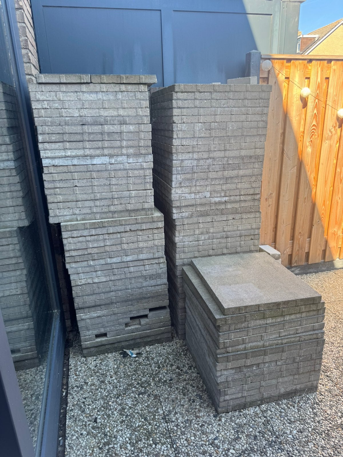 Tuintegels 60x60x4 (+/- 98 stuks), Tuin en Terras, Ophalen, Gebruikt, 10 m² of meer, Beton