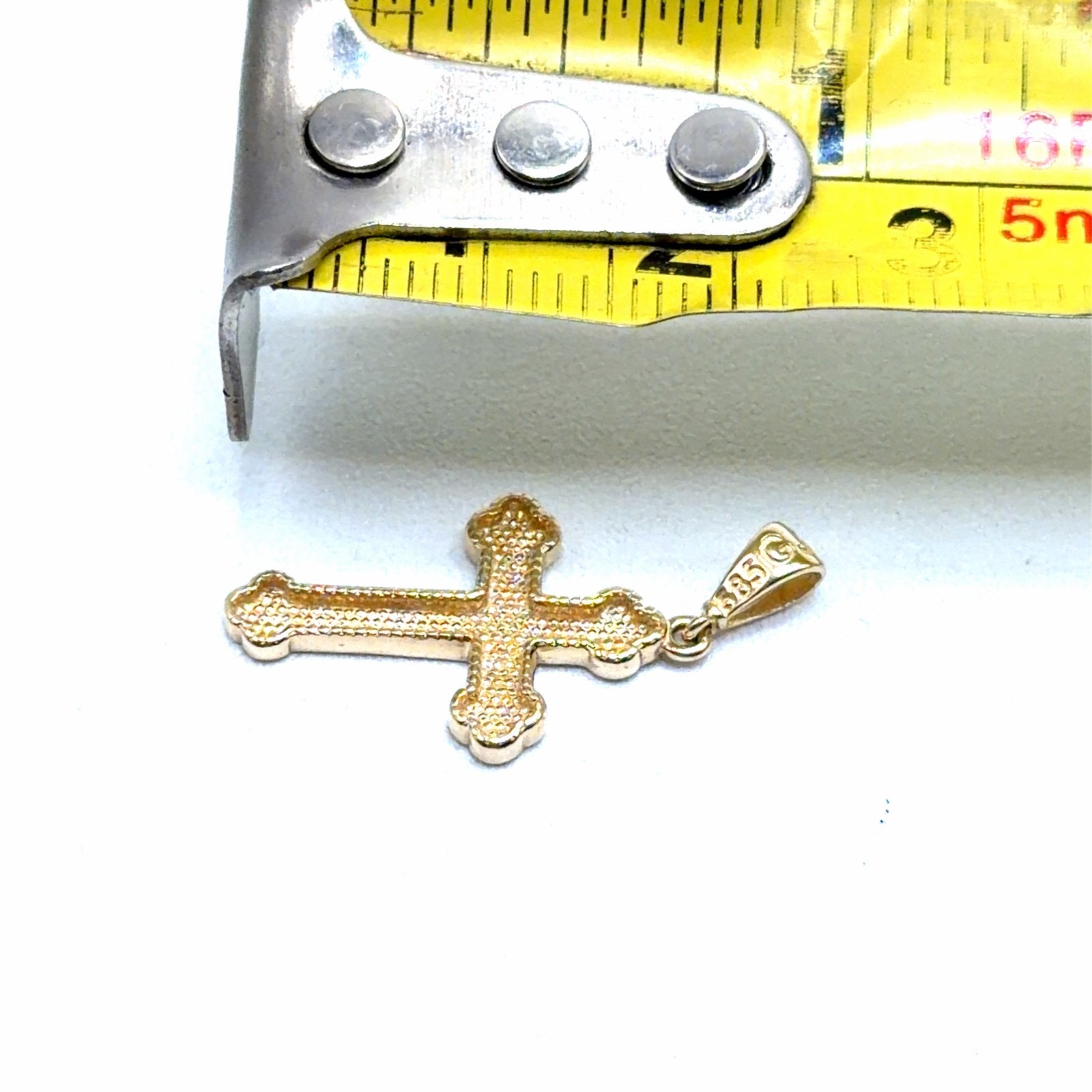 Gouden ketting met kruis hanger - 14K goud, Met hanger, W, Nieuw, Ophalen of Verzenden