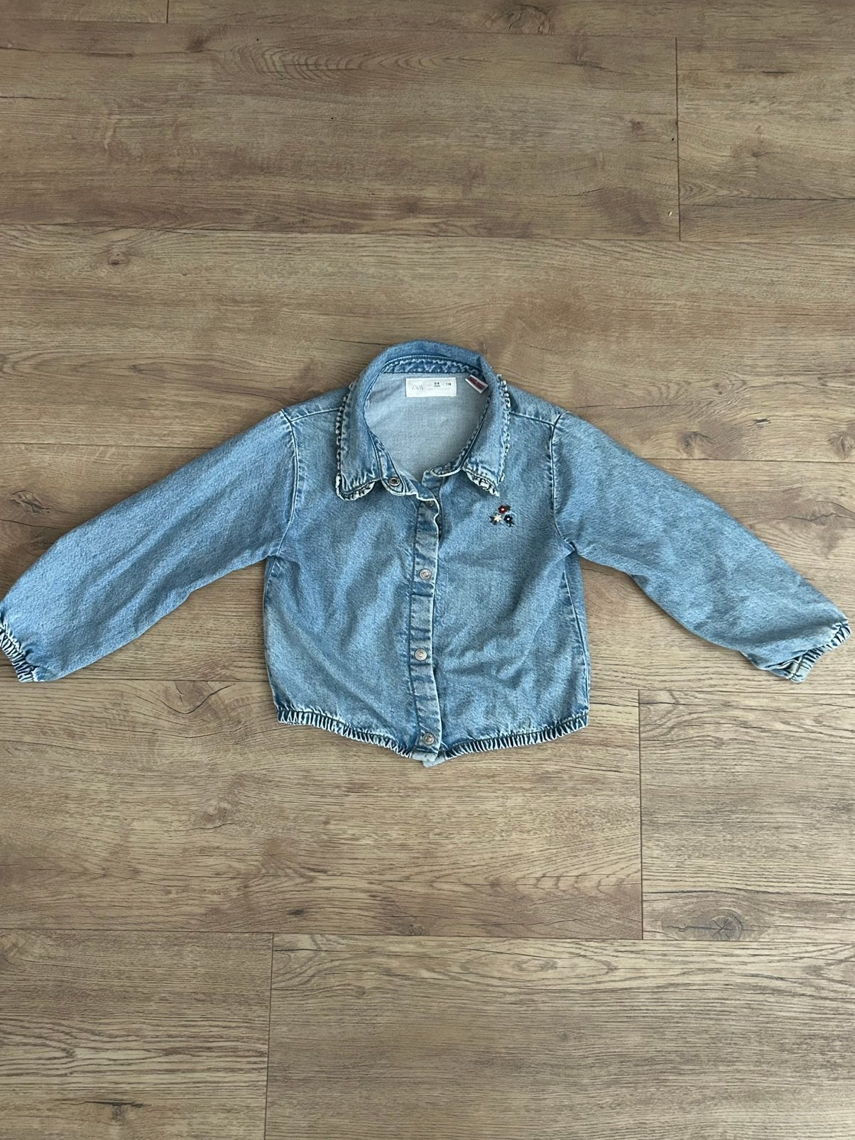 Zara Kids | Meiden spijkerblouse | Maat 116 | Lichtblauw, Ophalen of Verzenden, Zo goed als nieuw, Meisje, Overhemd of Blouse