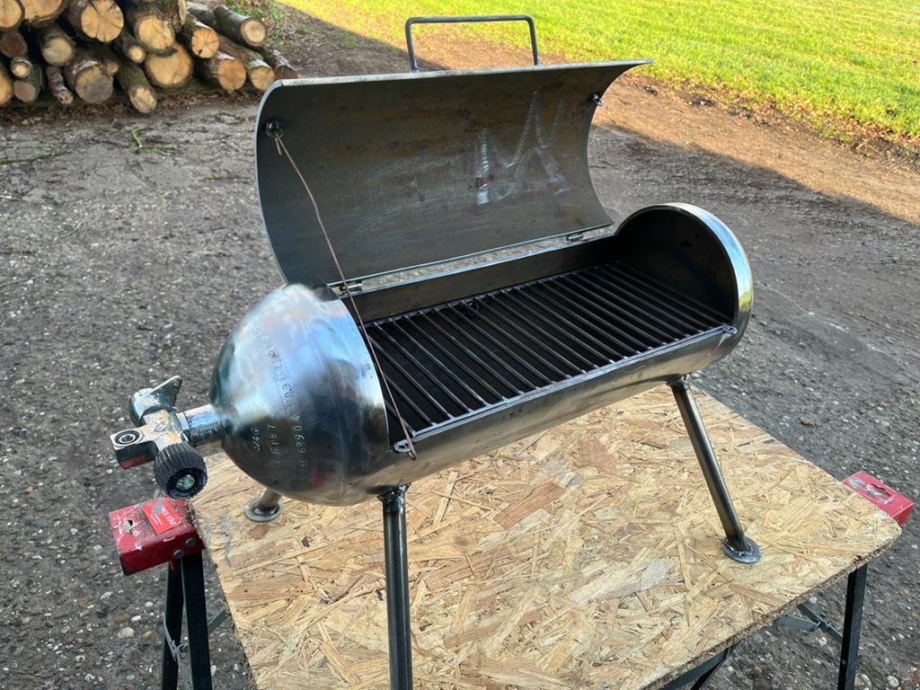 BBQ oude duikfles, Ophalen, Gebruikt