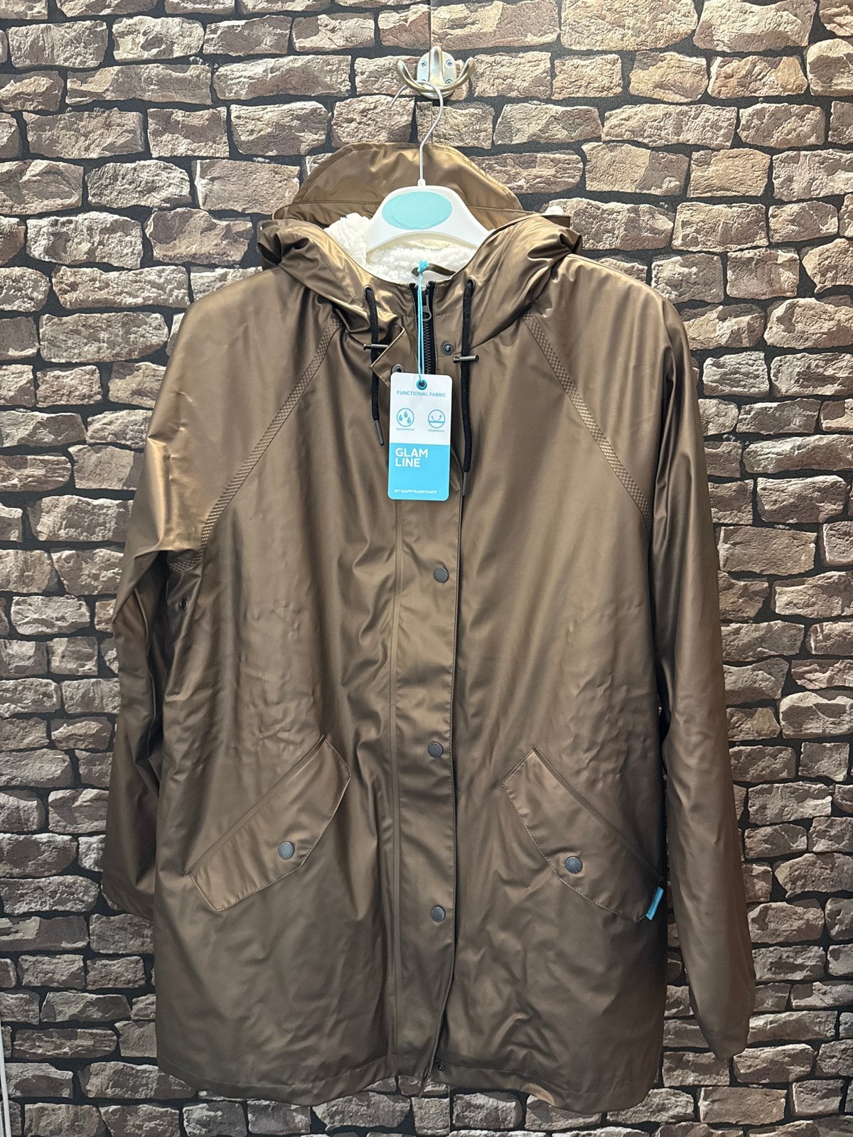 Happy Rainy Days Glam Line Jas Maat M, Maat 38/40 (M), Bruin, Nieuw, Ophalen of Verzenden