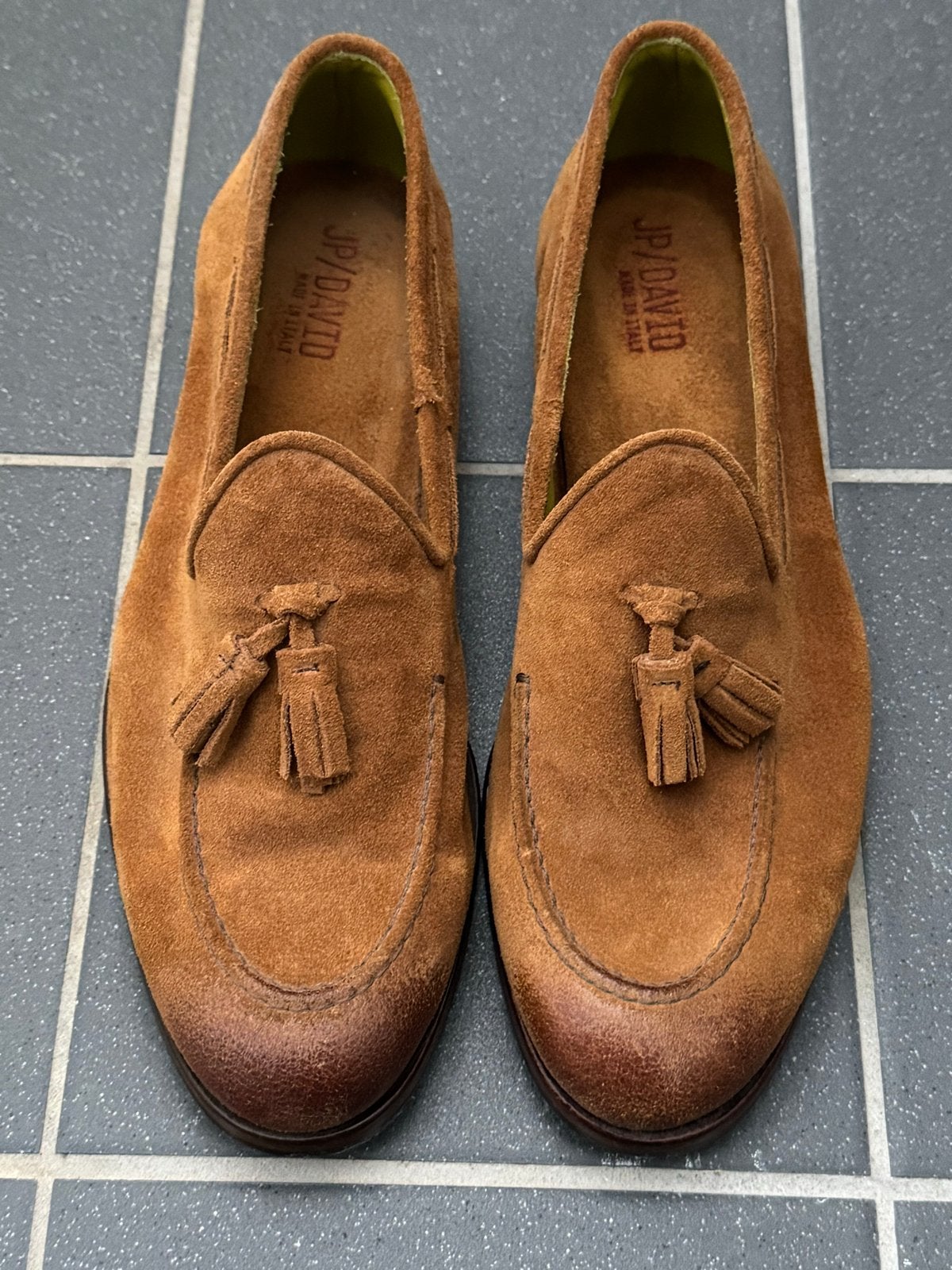 JP David Handgemaakte Italiaanse Suède Loafers - Maat 42, Ophalen of Verzenden, Nieuw, Bruin, Loafers