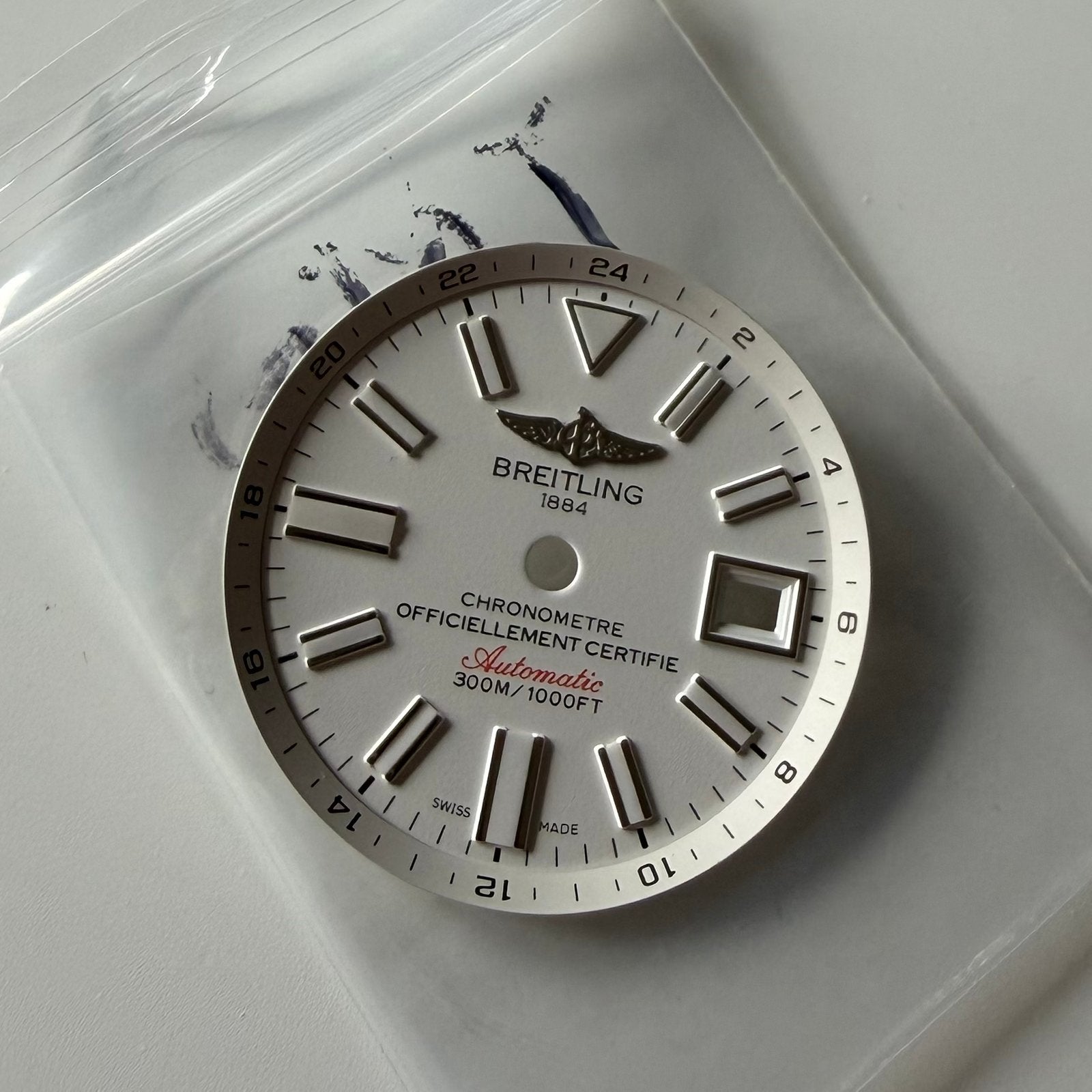 Breitling onderdelen – wijzerplaat/buckle/schakel, Ophalen of Verzenden, Staal, Breitling, 1960 of later