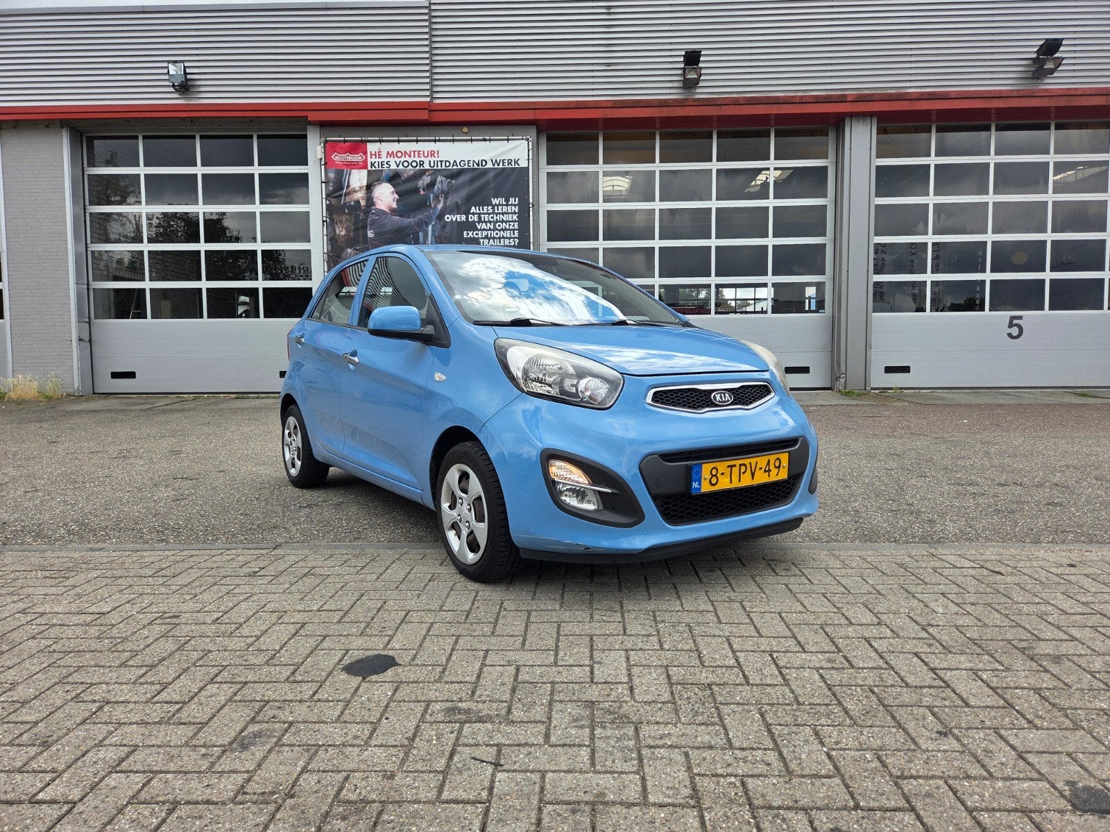 Kia Picanto 1.0 Cvvt 5-DRS 2012 Blauw AIRCO, Auto's, Kia, Voorwielaandrijving, Euro 5, Stof, Zwart