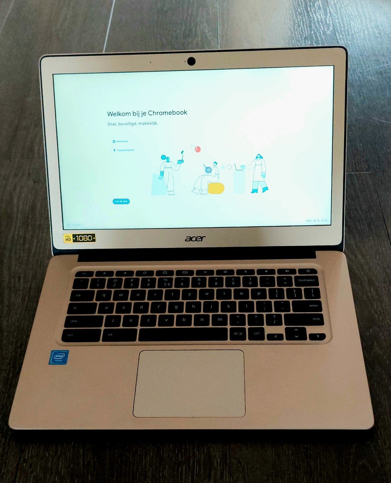 Goudkleurige Acer Chromebook 14 CB3-431-C73M  - 14 Inch, Computers en Software, Chromebooks, 4 GB of minder, Qwerty, Ophalen of Verzenden