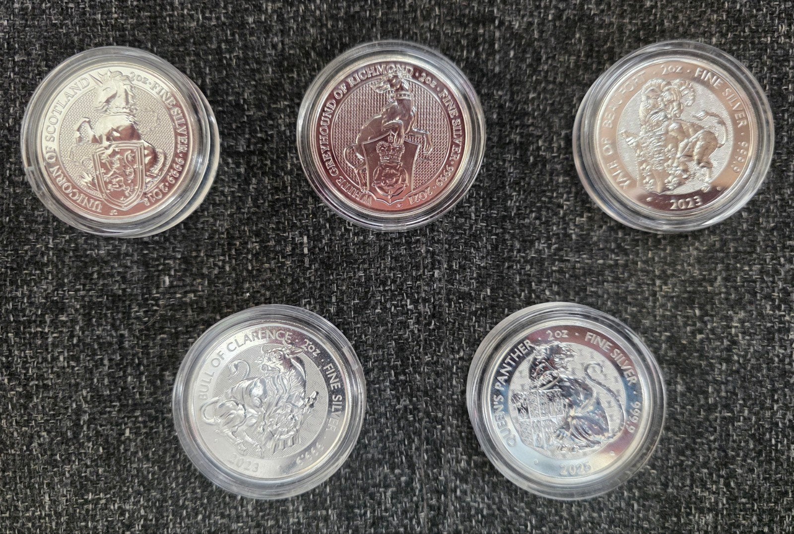 10 oz Queen's/Tudors Beasts Zilveren Munten, Ophalen of Verzenden, Zilver