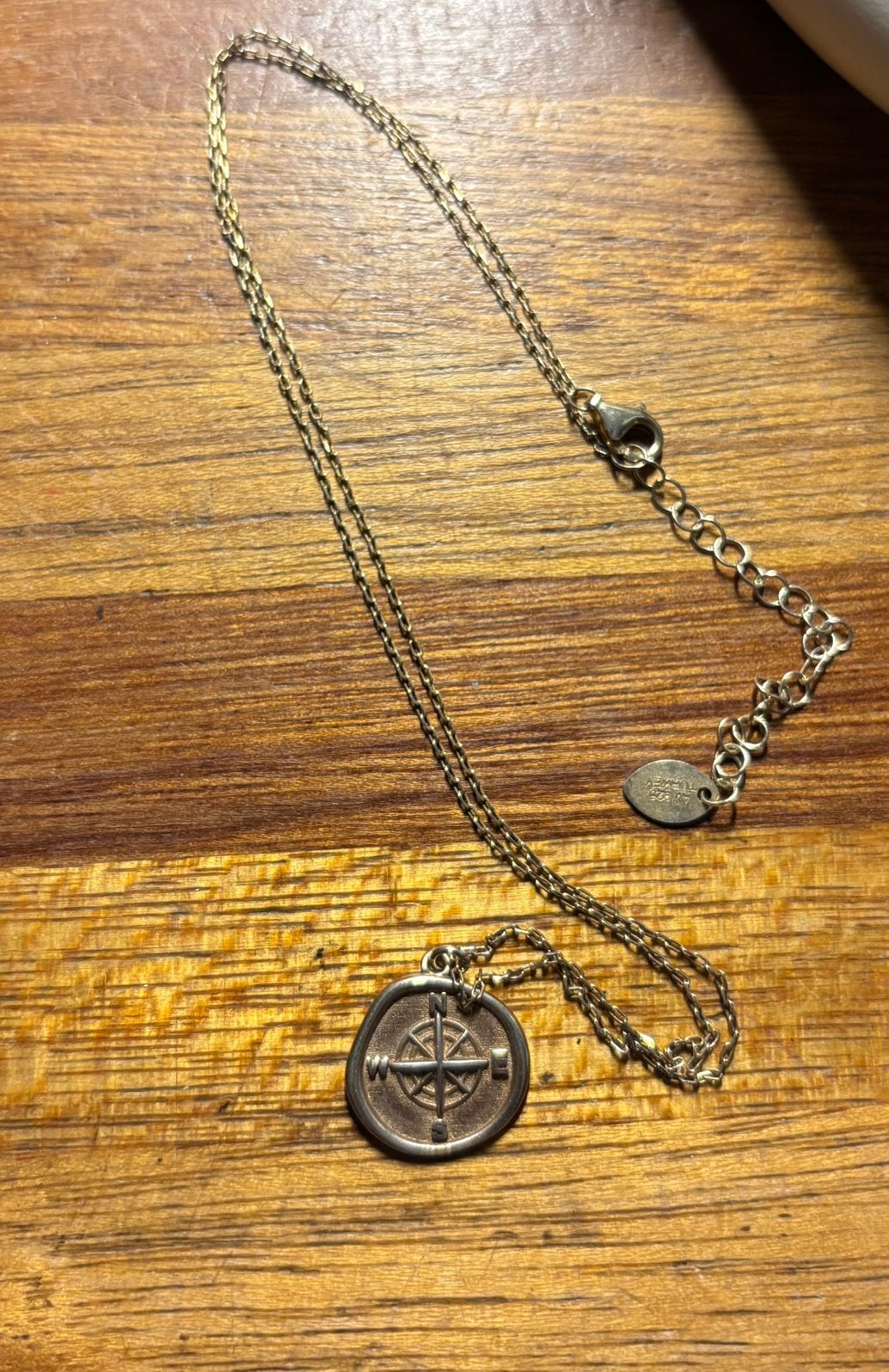 Leuke ketting met kompas hanger, Met hanger, Gebruikt, Ophalen of Verzenden, Goud