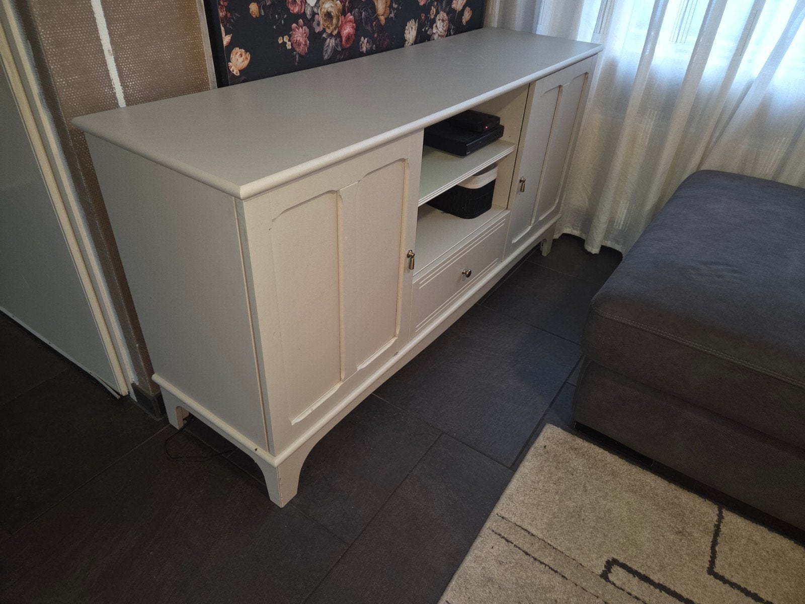 IKEA LOMMARP tv-meubel (159x45x81 cm), Huis en Inrichting, Ophalen, Gebruikt, 150 tot 200 cm, Klassiek, Landelijk, Modern