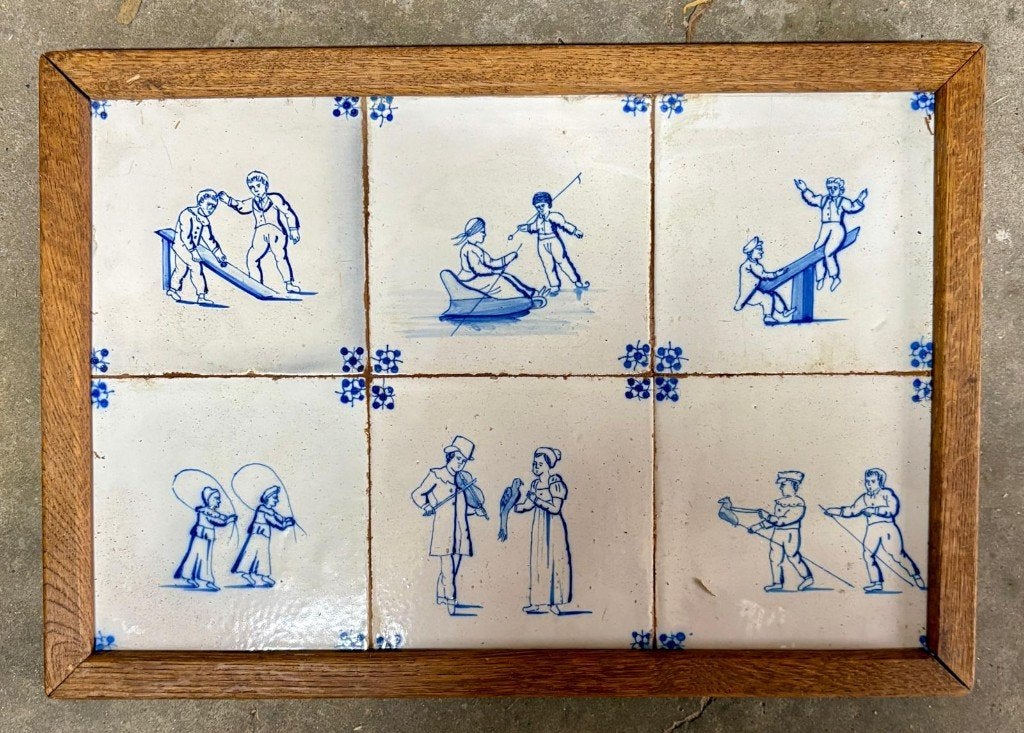 Delftsblauwe tegeltjes, kinderspelen, Ophalen of Verzenden