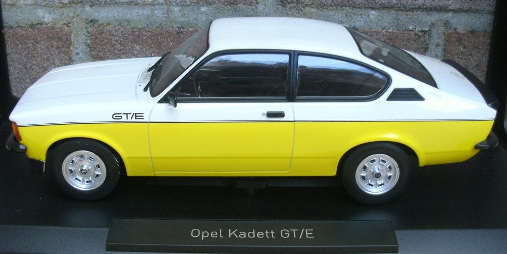 (46) . OPEL KADETT GT/E . 1977 . white/yellow  . NOREV ., Ophalen of Verzenden, Zo goed als nieuw, Auto, Norev