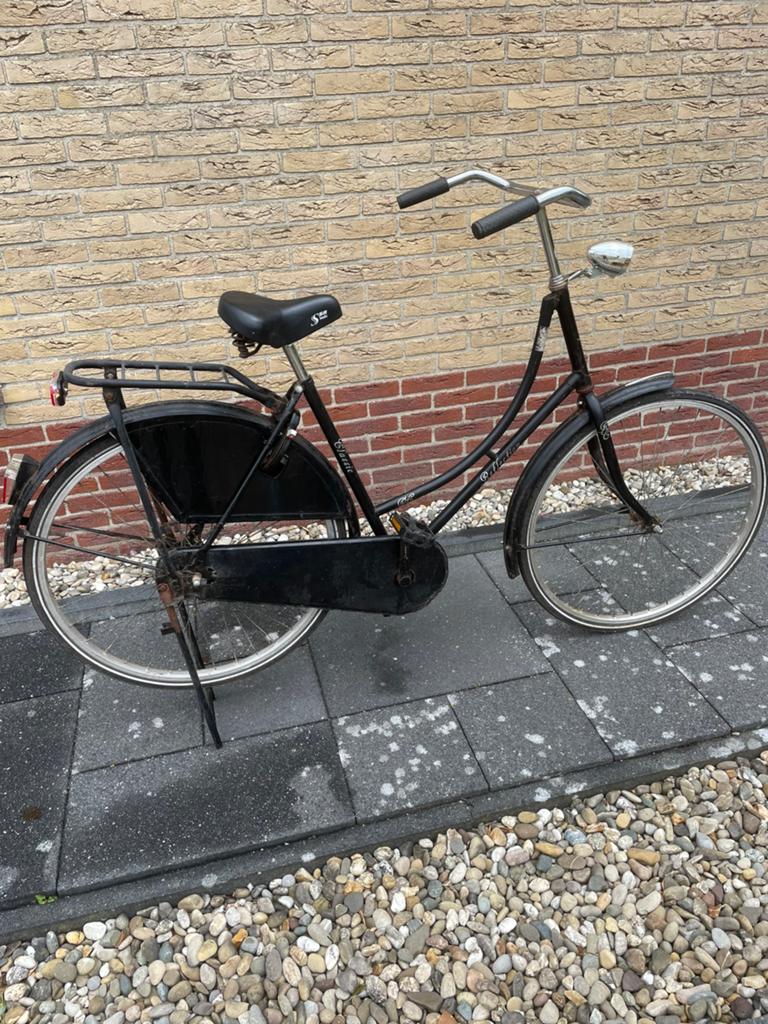 Classic omafiets, Fietsen en Brommers, 53 tot 56 cm, Ophalen, Gebruikt, Terugtraprem