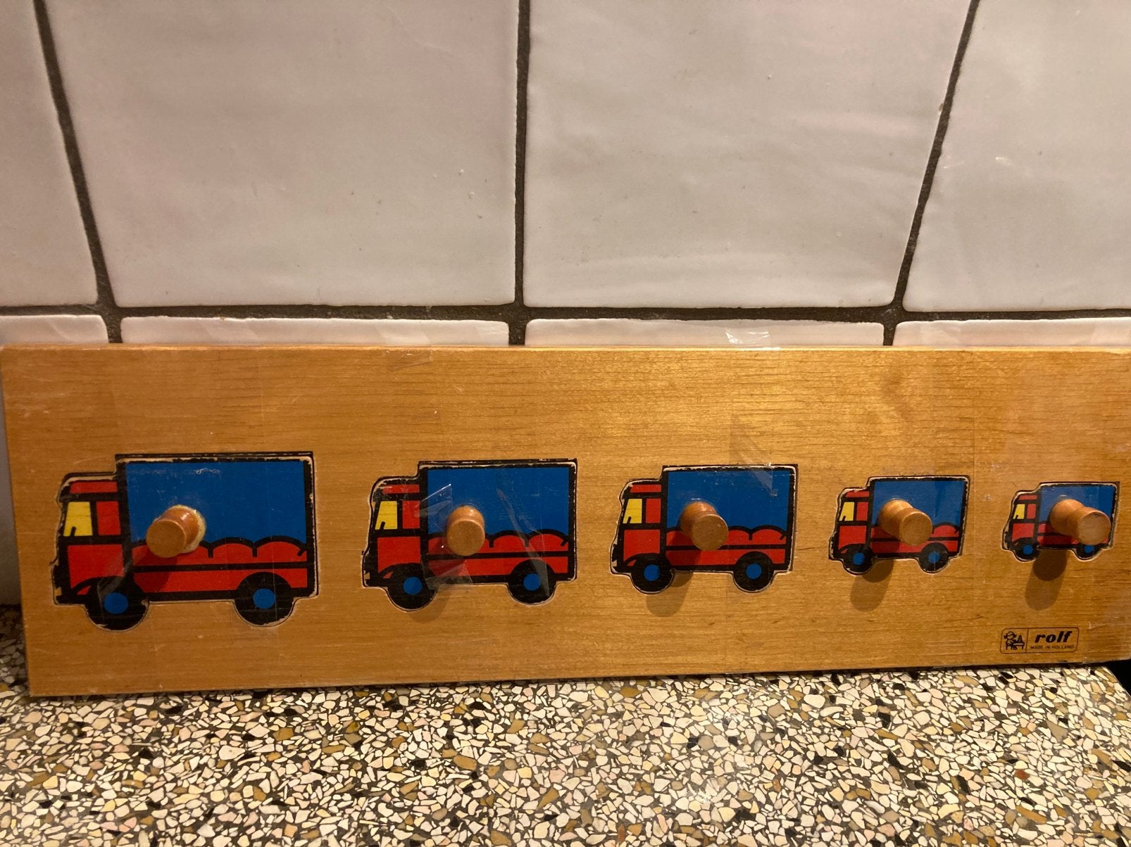Oude houten puzzel vrachtwagen, Antiek en Kunst, Ophalen of Verzenden