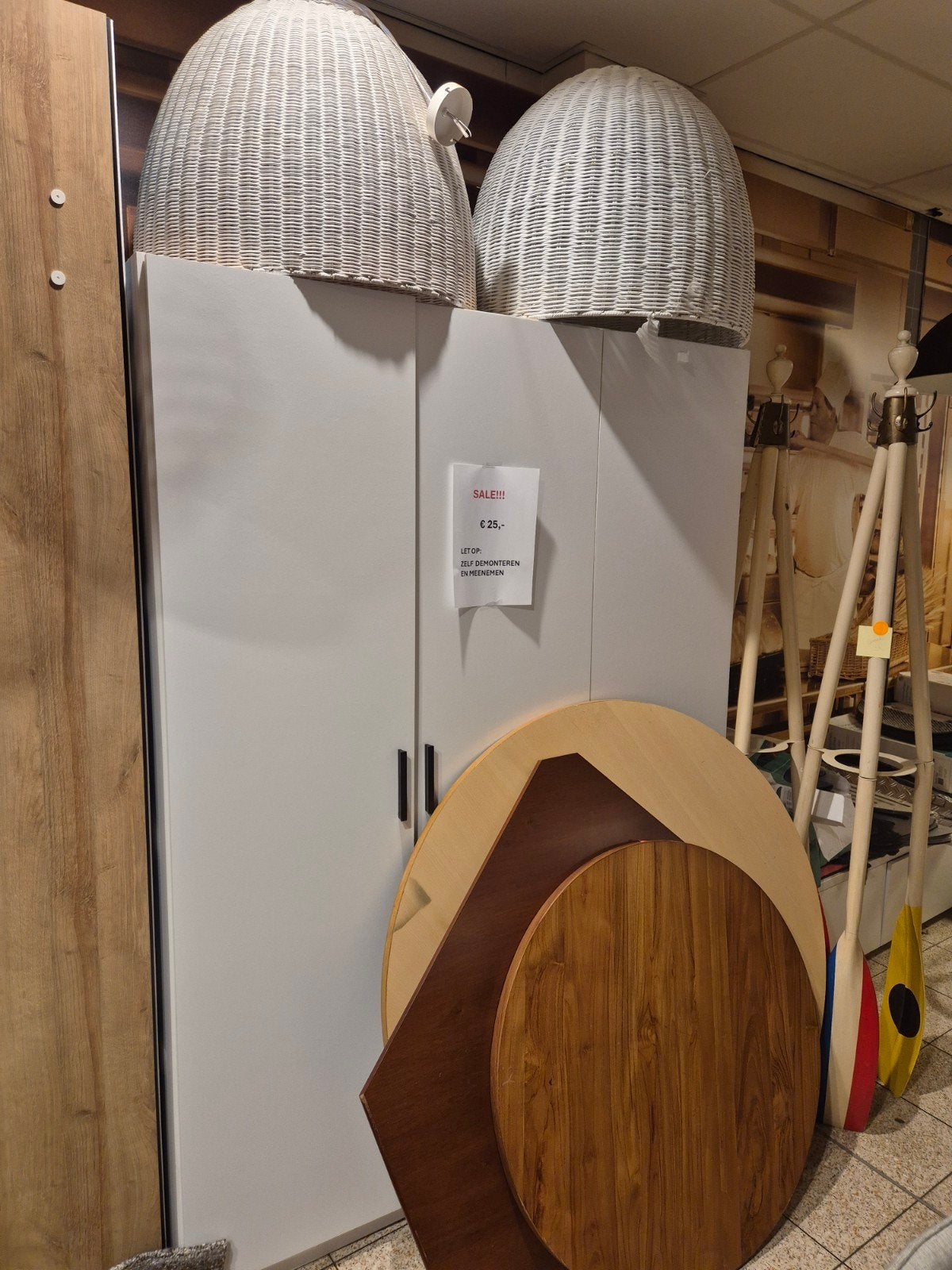 Diverse kledingkasten - Wit, Hout, Grijs - SALE!, Ophalen, Gebruikt, 100 tot 150 cm, Met lade(s)