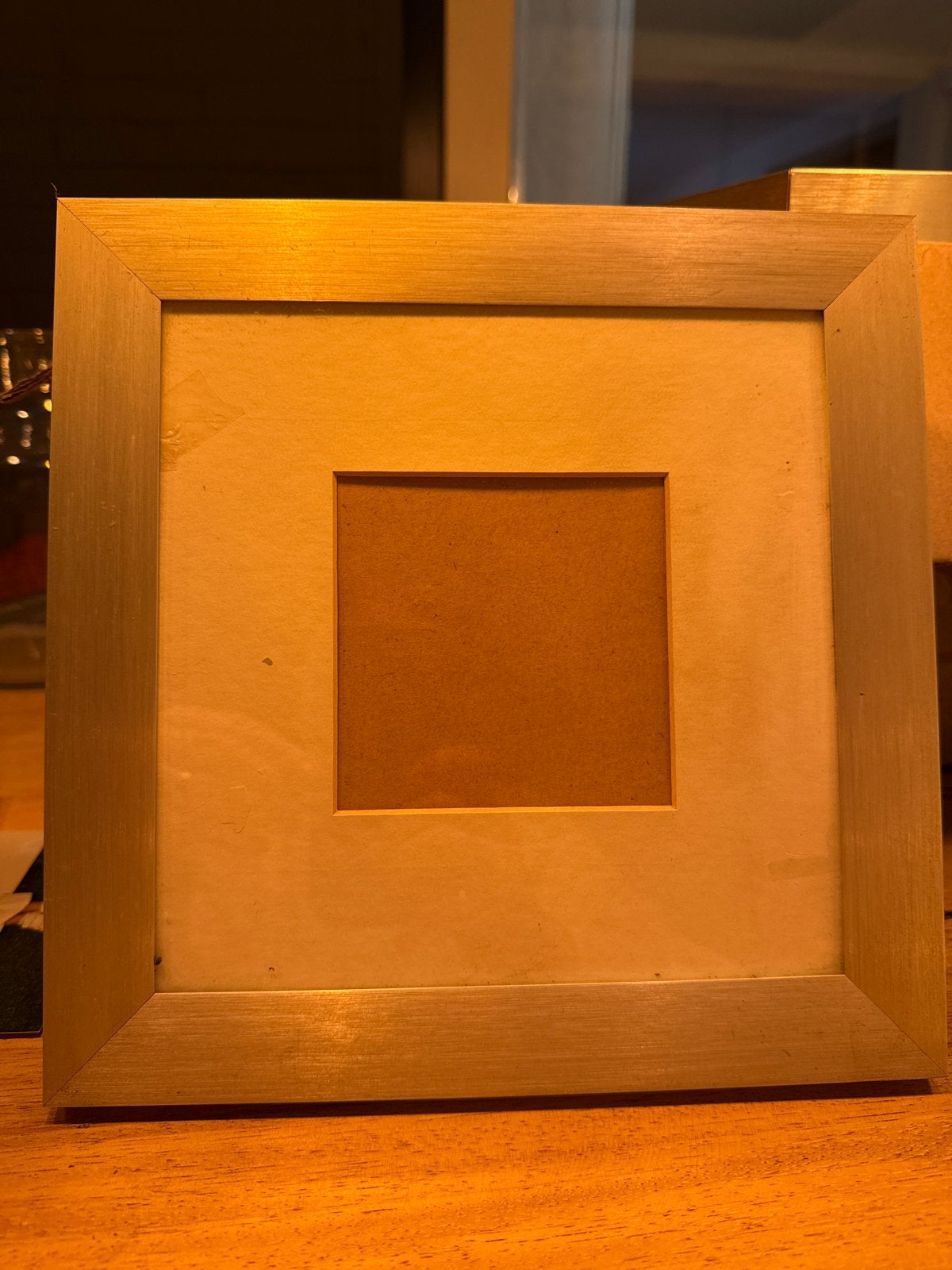 Zilverkleurige fotolijst met passe-partout, Ophalen, Gebruikt, Fotolijst, Goud
