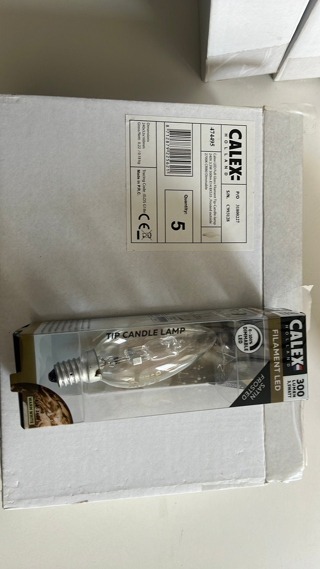 Calex filament LED kaarsllampen, Led-lamp, Dimbaar, E14 (klein), Calex