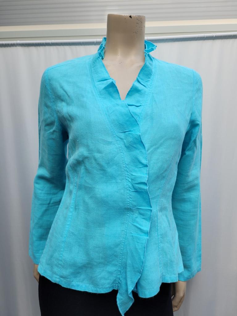 Avalanche linnen jasje/blouse maat 3 38/M, Maat 38/40 (M), Ophalen of Verzenden, Zo goed als nieuw, Blauw