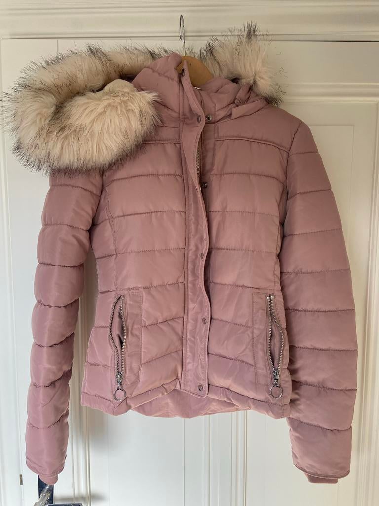 Roze Pimky winterjas met bontkraag, Kleding | Dames, Jassen | Winter, Ophalen of Verzenden, Gedragen, Maat 34 (XS) of kleiner