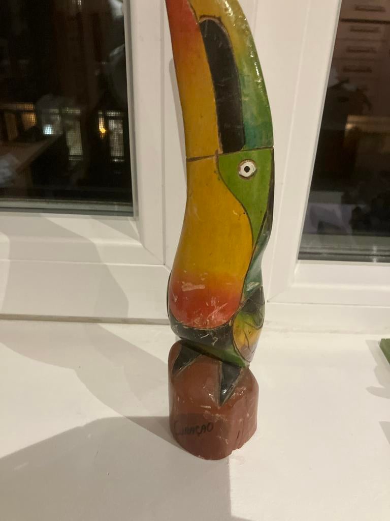Houten Toekan Kunstobject, Antiek en Kunst, Kunst | Beelden en Houtsnijwerken, Ophalen of Verzenden