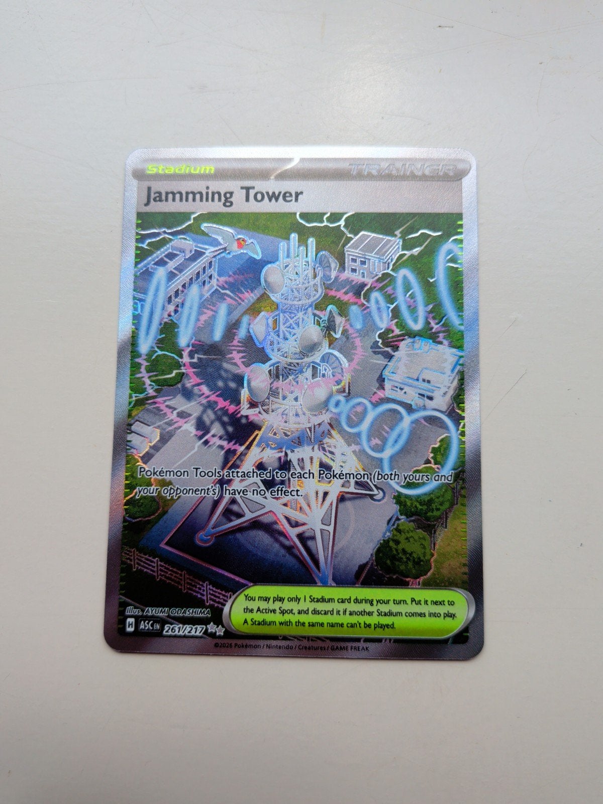 Jamming Tower 261/217 Ascended Heroes Pack Fresh, Ophalen of Verzenden, Zo goed als nieuw, Losse kaart, Foil