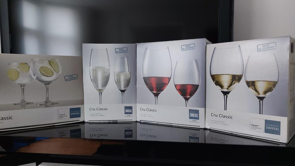 Schott Zwiesel Cru Classic Glazen Set totaal 8 glazen(Nieuw), Huis en Inrichting, Glas of Glazen, Nieuw, Ophalen of Verzenden