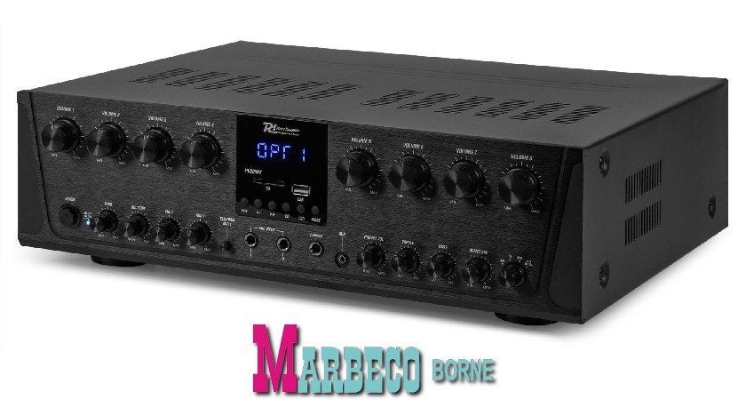 Versterker, Audio amplifier, Bluetooth, USB, SD, MP3, 8-Zone, Info@marbeco.nl, Power Dynamics, Nieuw, Overige instrumenten