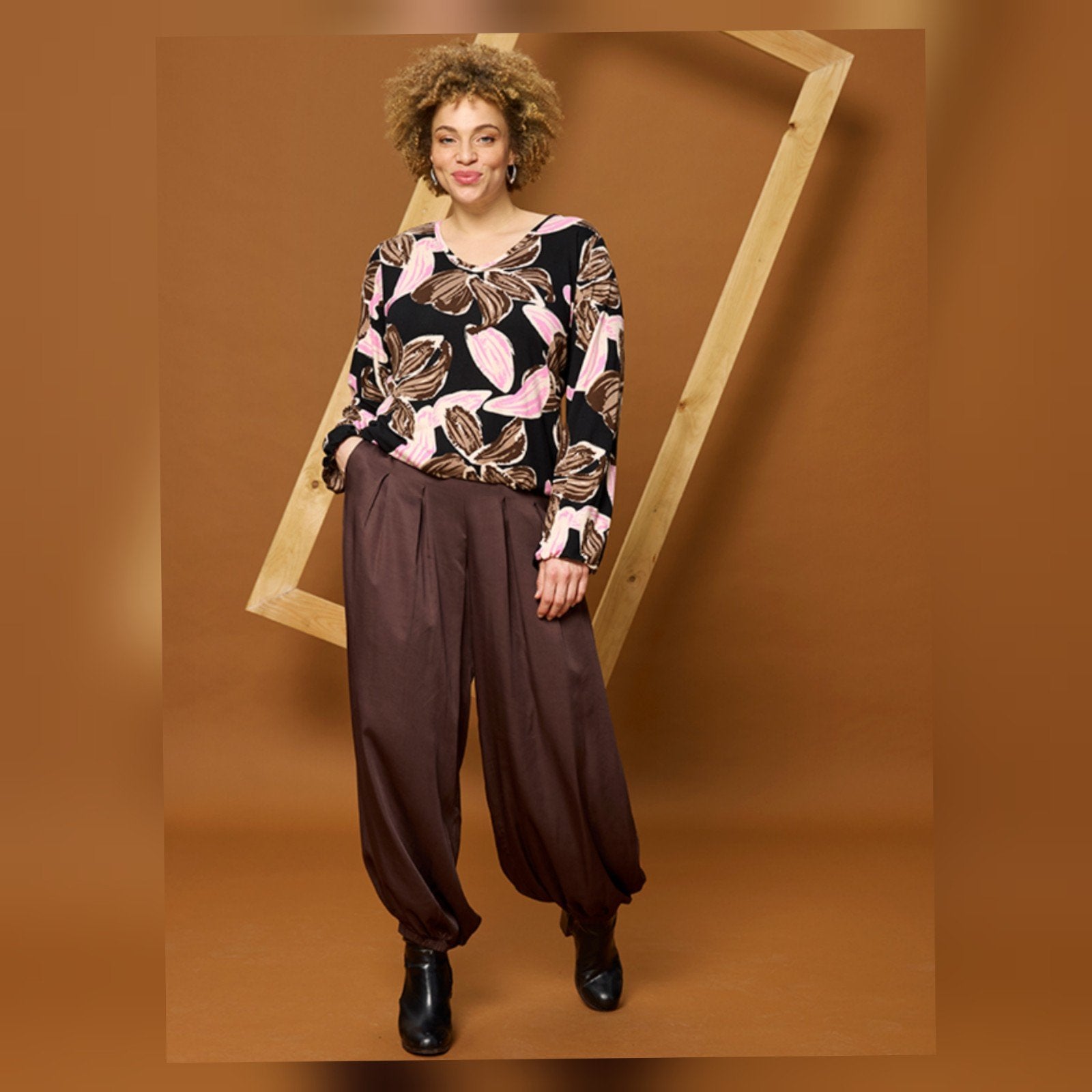 Bruine ballonbroek Melba van Zhenzi Maat 46/48 M, Kleding | Dames, Z, Zhenzi, Maat 46/48 (XL) of groter, Nieuw